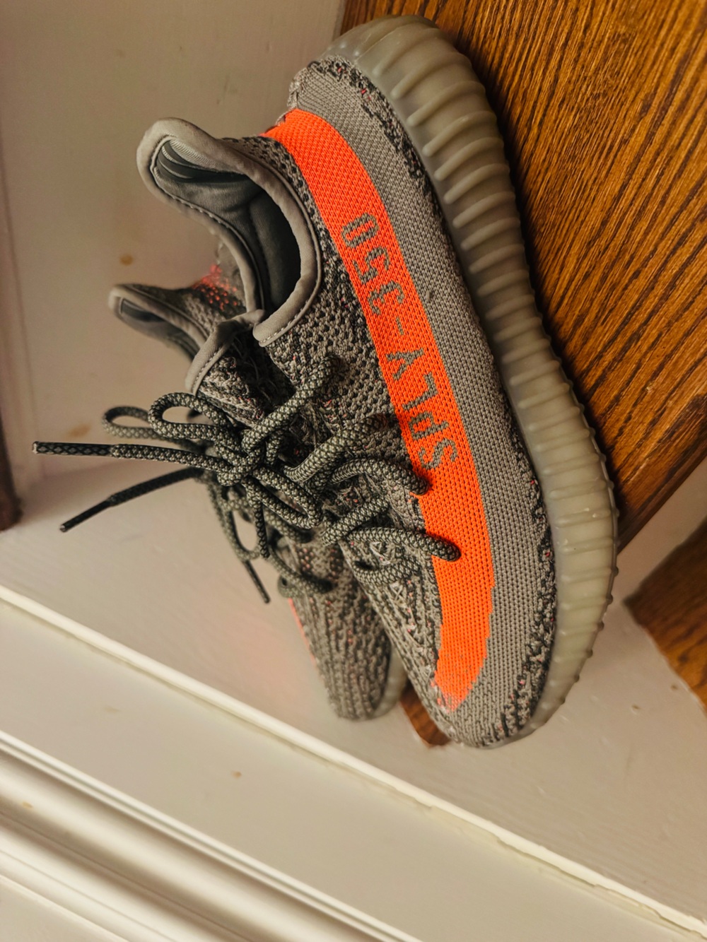 adidas Yeezy Boost 350 V2 Grey with Orange Stripe